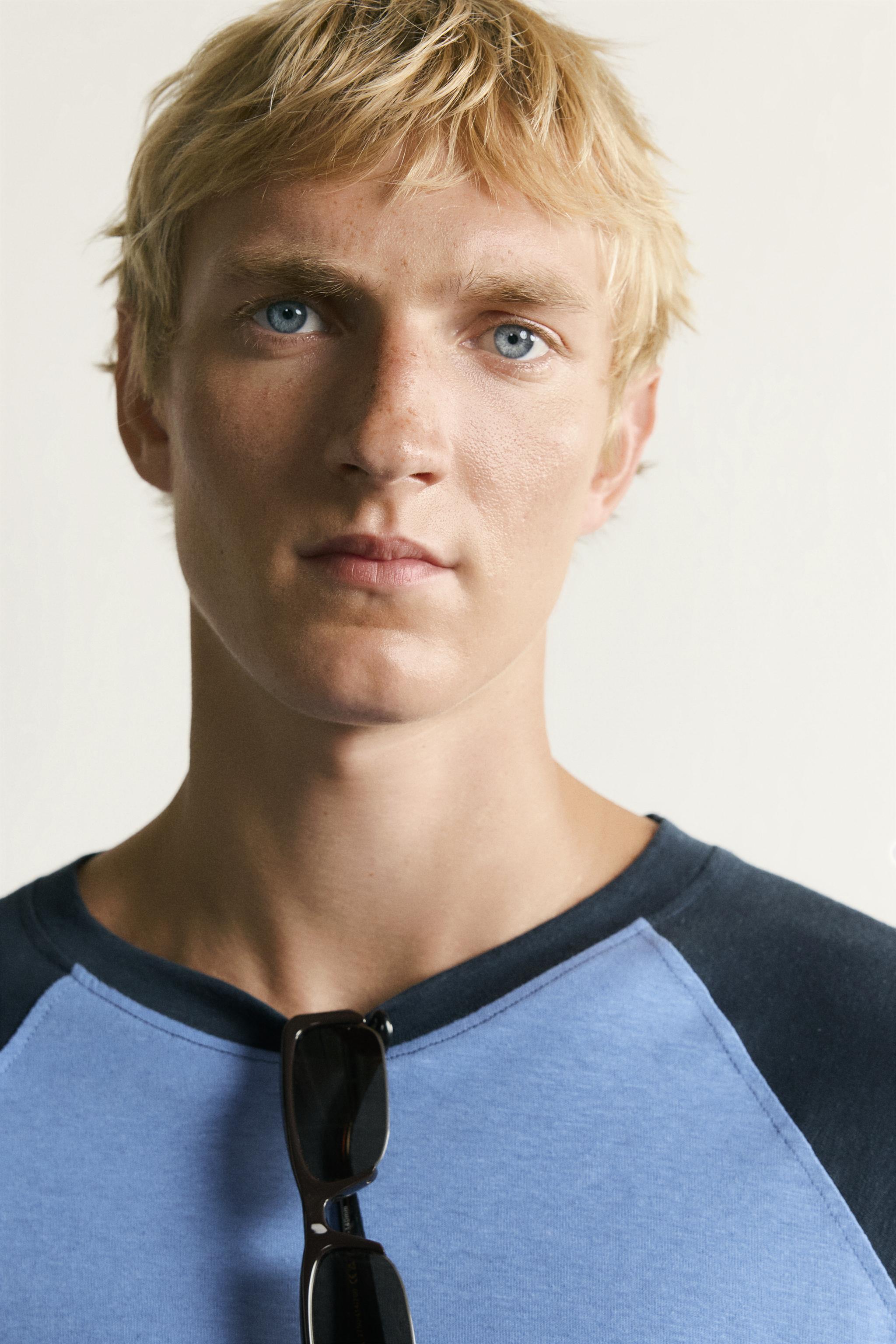 COTTON-LINEN LONG SLEEVE RAGLAN T-SHIRT